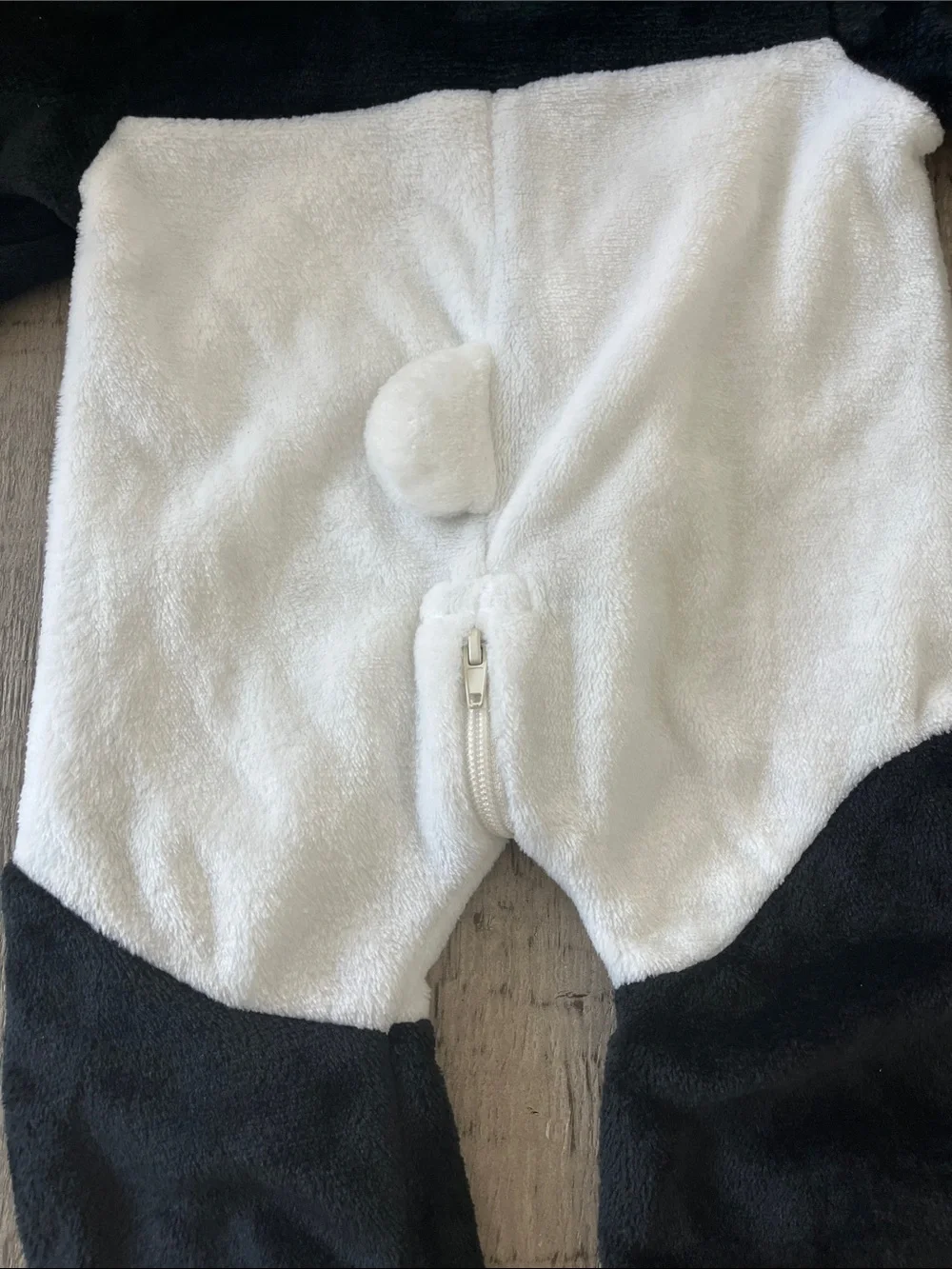 M&M'S Black & White Panda One-Piece Footie with Hood Size 6-12 months